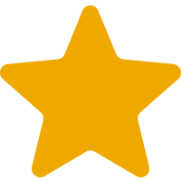Orange five-pointed star icon with a solid fill and sharp edges on a transparent background.